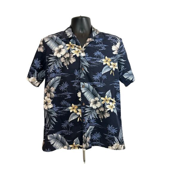 RJC Men’s Blue Floral Hawaiian Shirt, M - Picture 1 of 5
